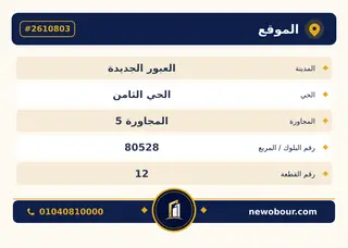 أرض - تم التخصيص 276 م² عمارة سكني — مدينة العبور الجديدة، الحي الثامن، المجاورة 5 — بطاقة الإعلان — 4