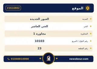 أرض - تم التخصيص 450 م² عمارة سكني — مدينة العبور الجديدة، الحي العاشر، مجاورة 1 — بطاقة الإعلان — 5