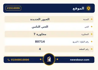 أرض - تم التخصيص 400 م² عمارة سكني — مدينة العبور الجديدة، الحي الثامن، مجاورة 7 — بطاقة الإعلان — 4
