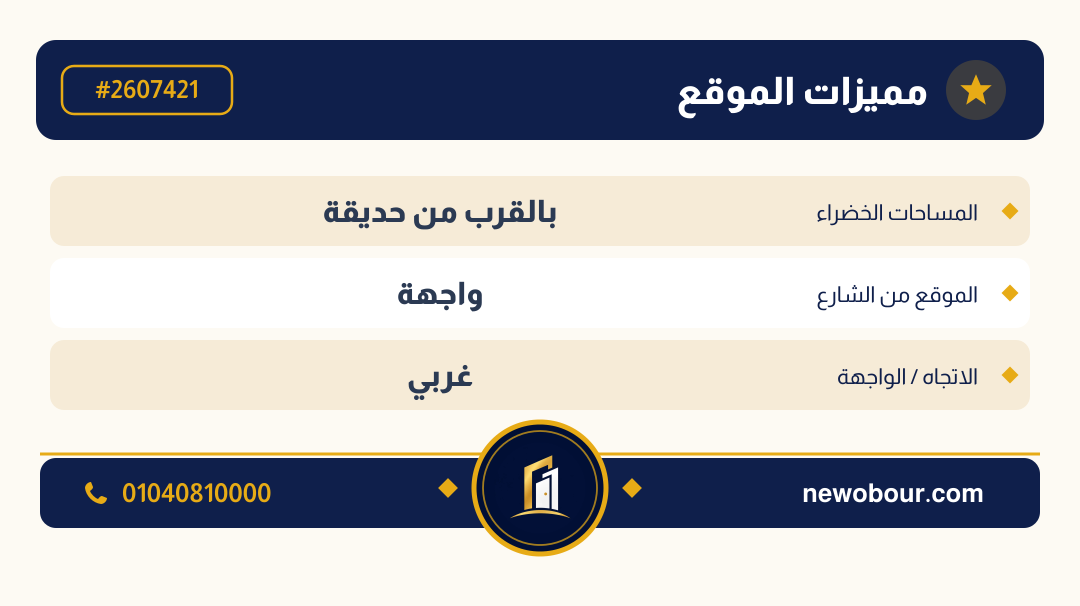أرض - تم التخصيص عمارة سكني — مدينة العبور الجديدة، الحي الثامن، مجاورة 6 — بطاقة الإعلان — 5