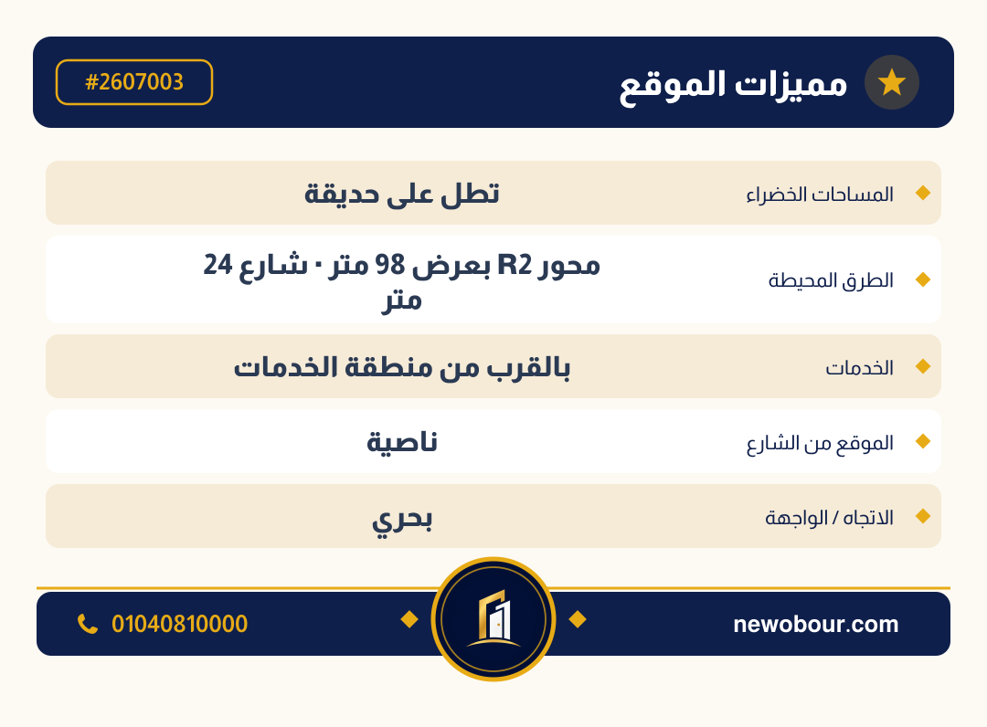 أرض - تم التخصيص عمارة سكني — مدينة العبور الجديدة، الحي السابع عشر، مجاورة 3 — بطاقة الإعلان — 5