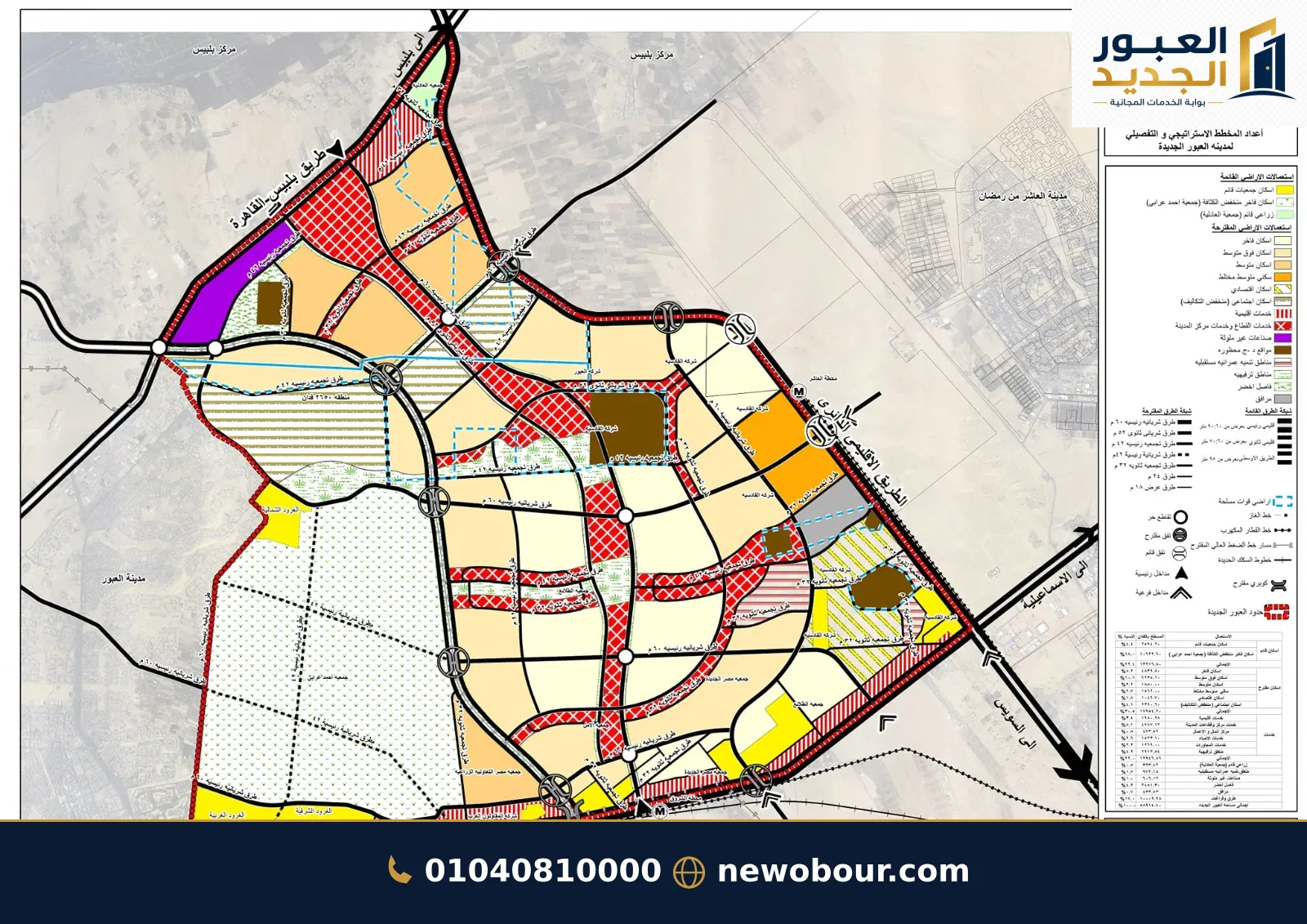 أرض - تم التخصيص عمارة سكني — مدينة العبور الجديدة، الحي العاشر، مجاورة 6 — من المدينة — خريطة مناطق الخدمات — 8